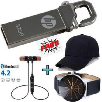 V250W 32GB Flash Disk With Clip +Watch+Cap+ Bluetooth Earphones