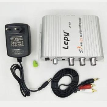 12V3A Power+Audio Cable Lepy LP-838 MINI Digital Hi-Fi Car Power Amplifier 2.1CH Digital Subwoofer S