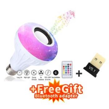 E27 RGB Smart Bluetooth Music Speaker Bulb+Free Adapter