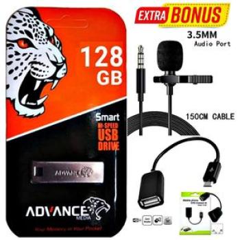 BEST High Speed USB Flash Drive Disks 128GB, 128 GB For Data Storage With Free OTG Cable, Microphone