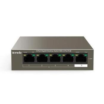 Tenda TEG1105P 5Port Gigabit Unmanaged PoE Switch For Router With 4 PoE Ports63W Desktop WallMount F