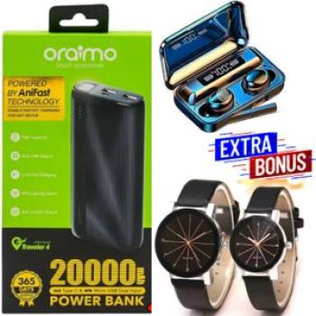 Portable High Speed Charging Powerbank 20000mAh // Power Bank 20000 mAh  For Smartphones & Button Ph