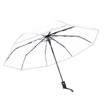 Transparent Folding Rain Umbrella Waterproof For White