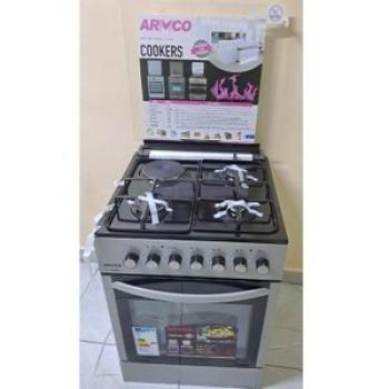 Standing Cooker 3Gas + 1Electric Hotplate , Electric Oven Automatic Ignition Glass Top Cover Silver