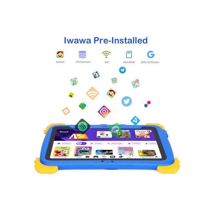 10.1 Inch Kids Tablets Android 13 64GB ROM 6000mAh For Toddler Blue — view 2