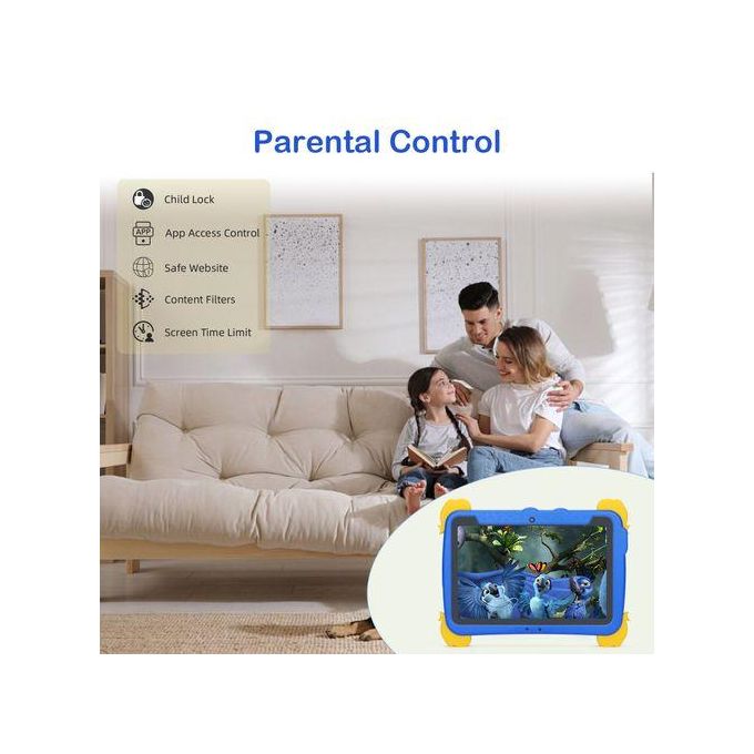 10.1 Inch Kids Tablets Android 13 64GB ROM 6000mAh For Toddler Blue — view 3