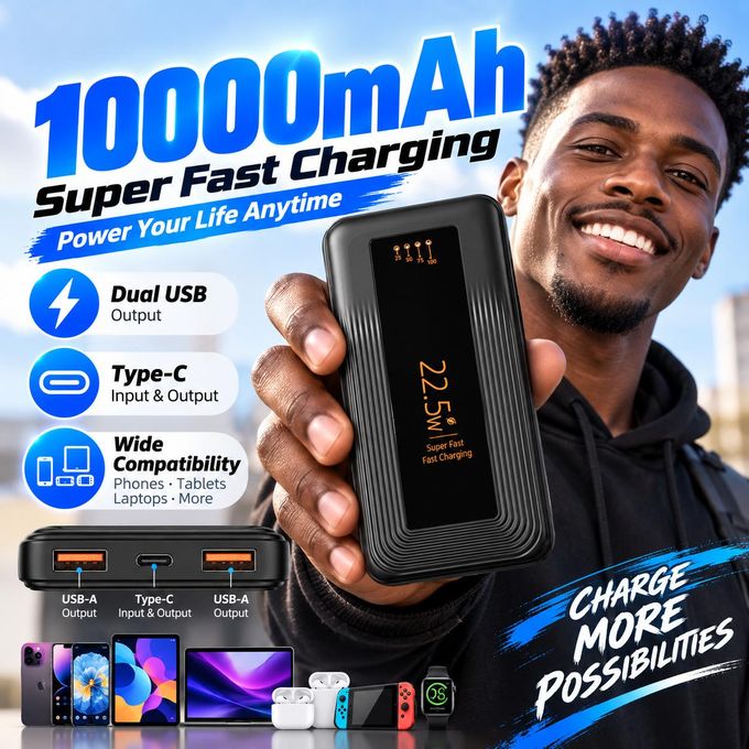 10000mAh Power Bank 22.5W Fast Charge Power Bank Type C Dual Output Power Bank Type — view 2
