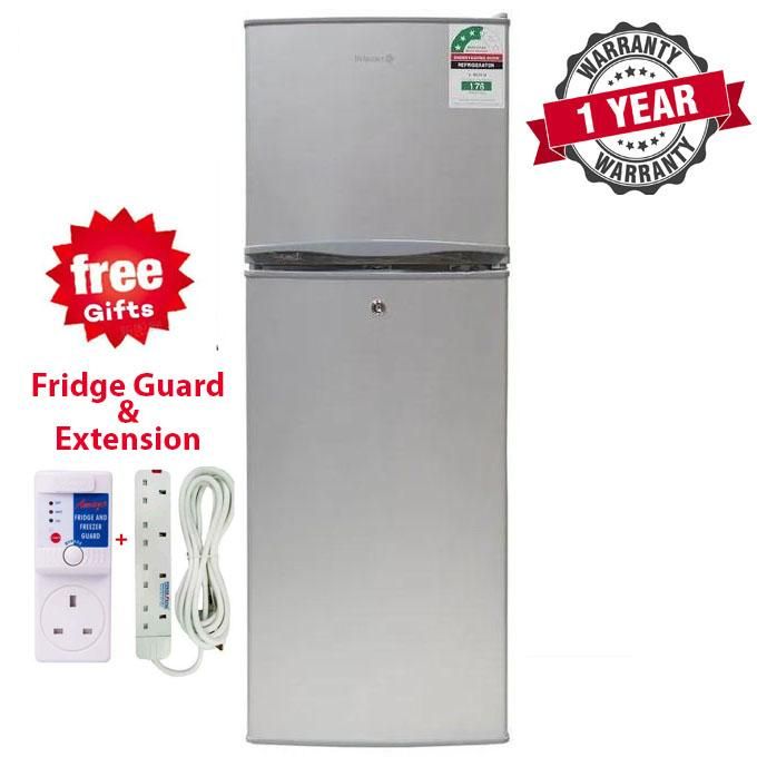 138L Double Door Fridge Compact Direct Cool,SILVER+FREE GIFTS