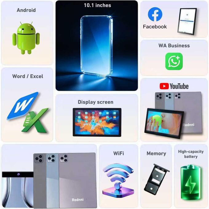 15pro Tablet - 10.1 - Android 13 - 16GB RAM - 1TGB Storage Case — view 3