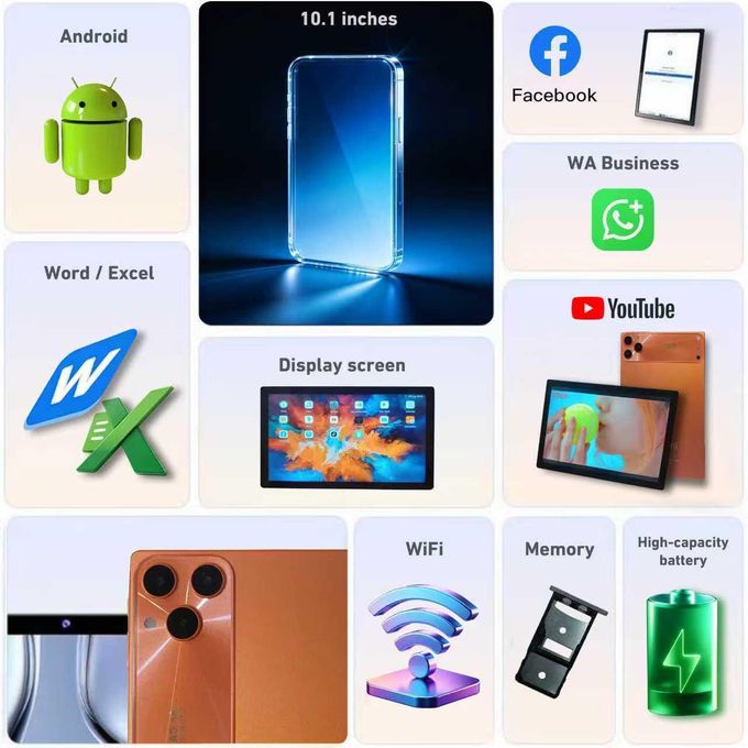17promax Tablet - 10.1 - Android 13 - 16GB RAM - 1TGB Storage with Case — view 3
