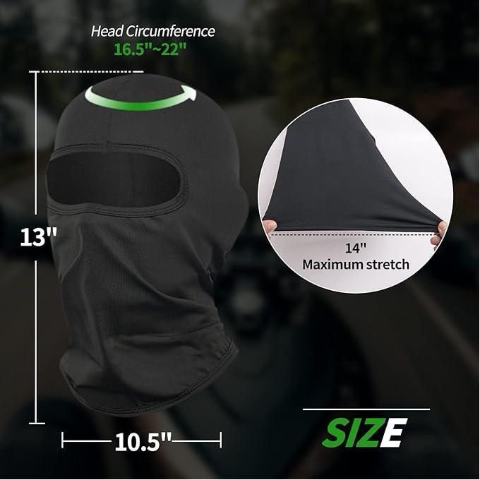 2 Pieces Motorcycle Riding Full Face Mask Balaclava with Detachable Goggles for Dust — view 2