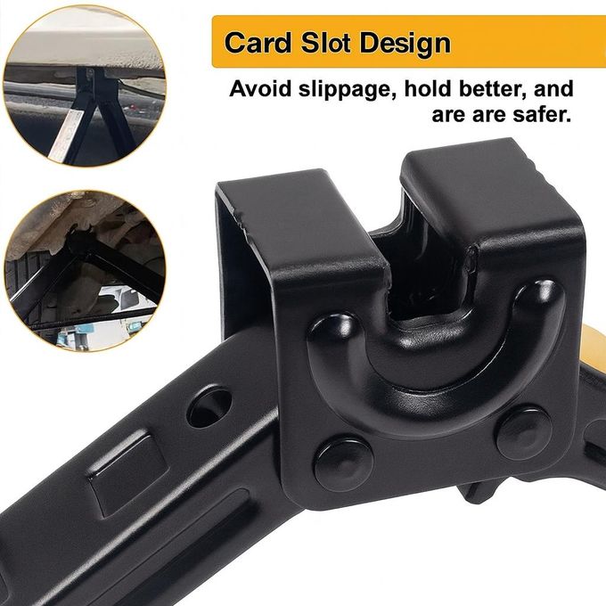 2 Ton Scissor Car Jack with Ratchet Wrench - Foldable Mechanical Lifting Tool for — view 3