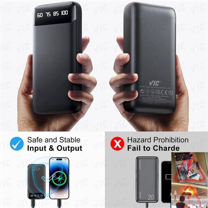 ♛20000mAh Power Bank+ Dual LED Lights+ Portable Charge+ Ultra Light Battery Pack — view 2
