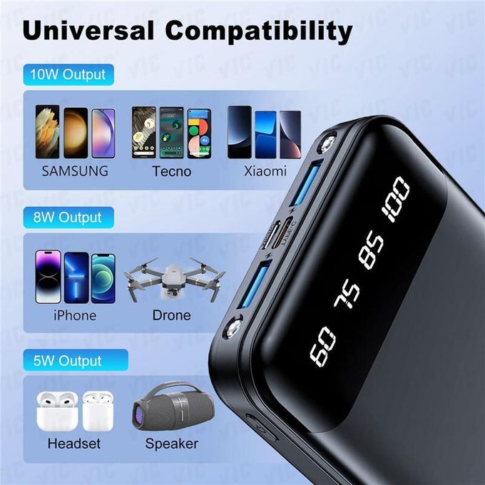 ♛20000mAh Power Bank+ Dual LED Lights+ Portable Charge+ Ultra Light Battery Pack — view 3