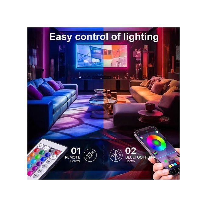 20M RGB Bluetooth Control LED Strip Lights 12V USB Color Changing TV PC Back Light — view 2