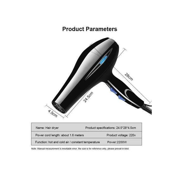 2200W Hair Dryer Professional Hair Dryer Fast Heating Hot And Cold — view 2