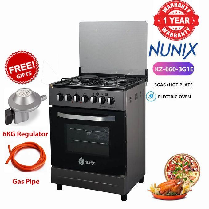 3 Gas Jet Pool Burners + 1 Electric Hotplate, Electric oven 60x60+FREE 6KG