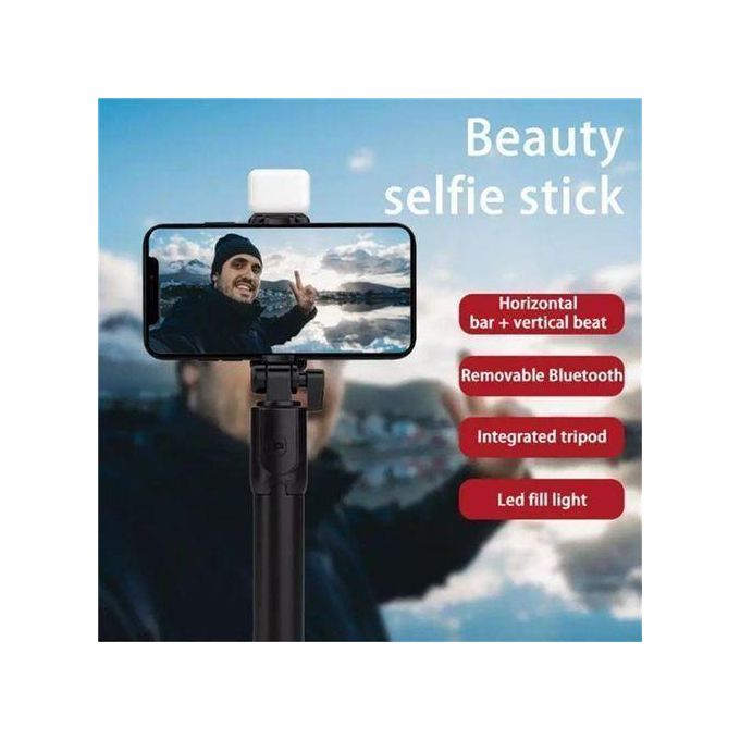 3-in-1 Selfie Stick Phone Camera Tripod Stand with Bluetooth Remote - 360° Rotating — view 3