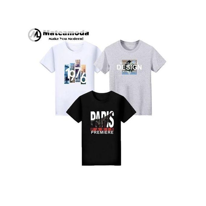 3 PCS T-Shirts Men Tops Tees Polos Male Clothing
