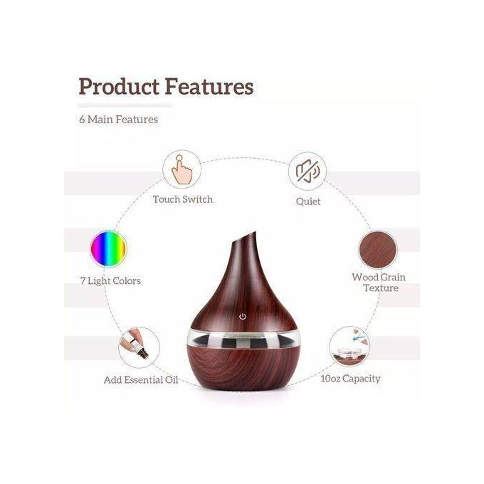 300ml USB Air Humidifie Portable Essential Oil Aromatherapy Diffuser for Home & — view 2