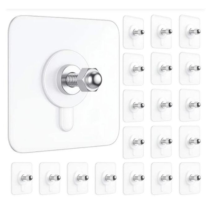 30PCS Acrylic photo wall mounts, stainless steel and ceramic self-adhesive smooth