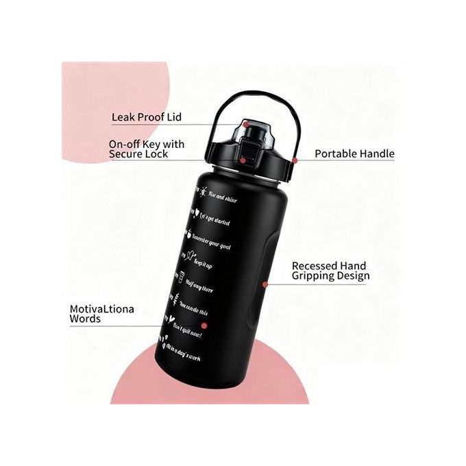 3IN1 large capacity plastic cup portable sports outdoor water cup frosted design — view 2