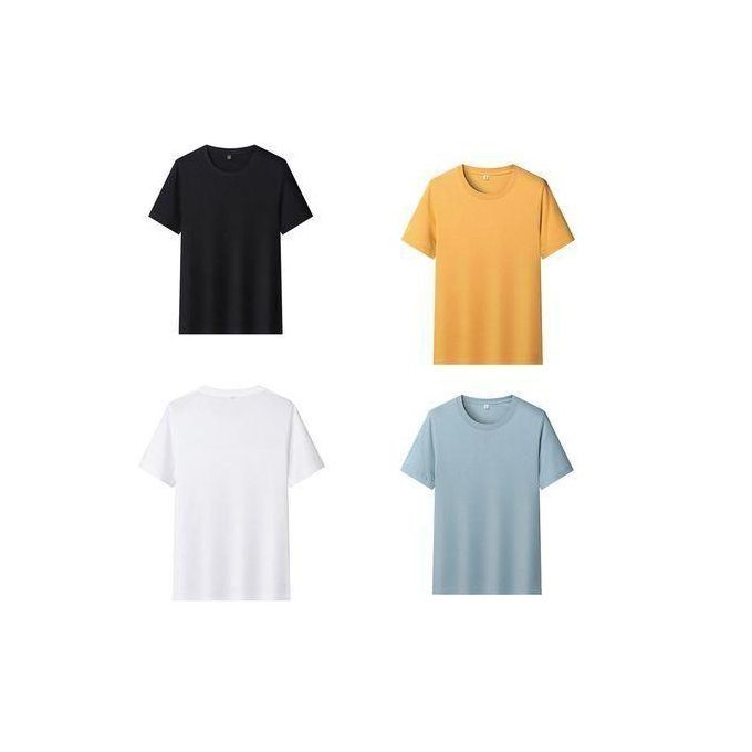 4 IN 1 SET PLAIN ROUND NECK T-SHIRT PLAIN TEES PURE COTTON
