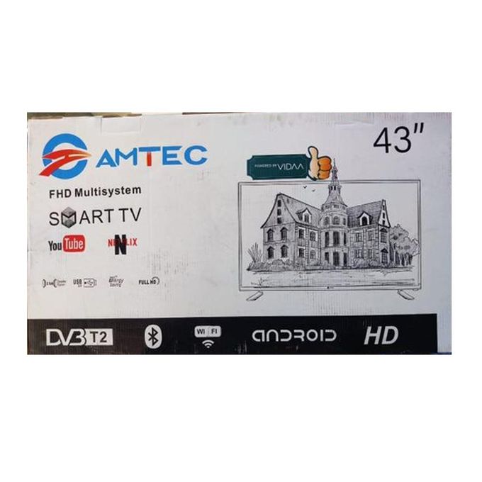 43L12, 43" FHD Smart Android Frameless TV, Netfix, Youtube, Bluetooth - Black (1YR — view 3