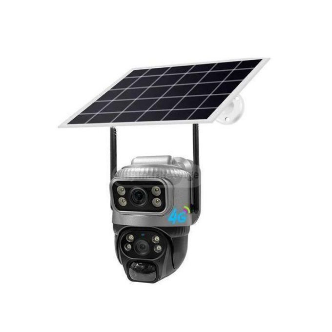 4G/WIFI SOLAR POWERED CAMERA DUAL LENSE WITH SIMCARD SLOT AND MEMORY CARD