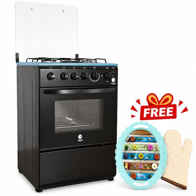 50*55 Cooker 3 Gas 1 Electric Plate,Electric Oven Glass Top With FREE GIFTS 1YR