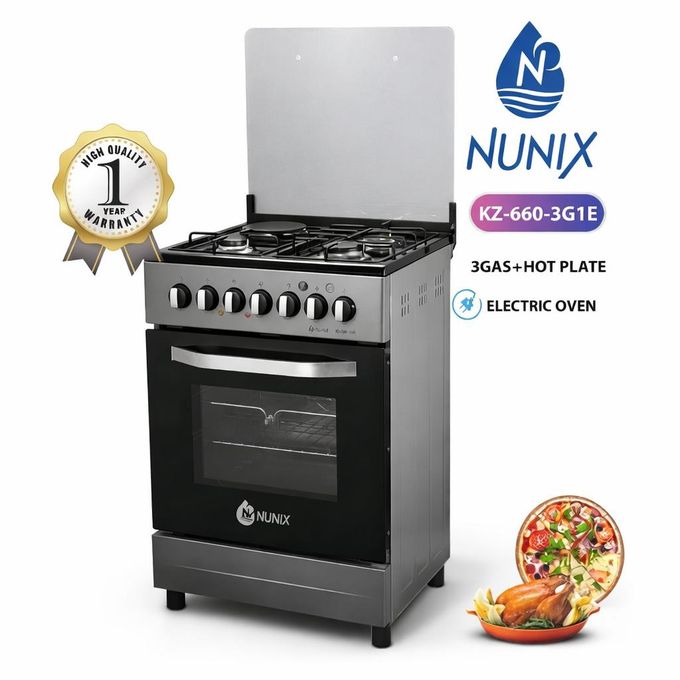 60*60, 3 Gas Jet Pool Burners + 1 Rapid Plate, Free Standing Cooker With Electric — view 2