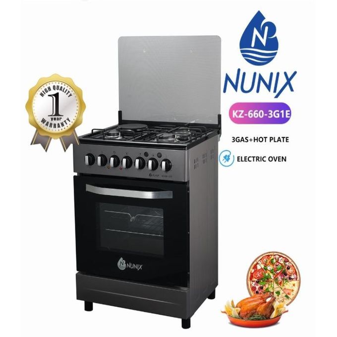 60*60, 3 Gas Jet Pool Burners + 1 Rapid Plate, Free Standing Cooker With Electric — view 3