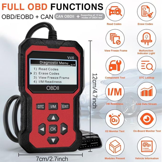 Advanced Universal OBD II Scanner for Car Engine Error Code Detection, CAN — view 2