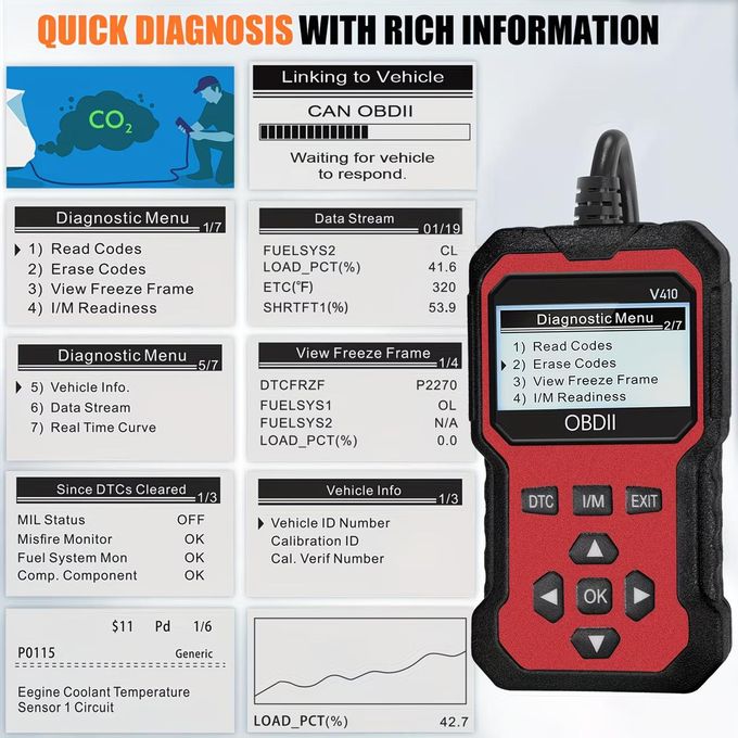 Advanced Universal OBD II Scanner for Car Engine Error Code Detection, CAN — view 3