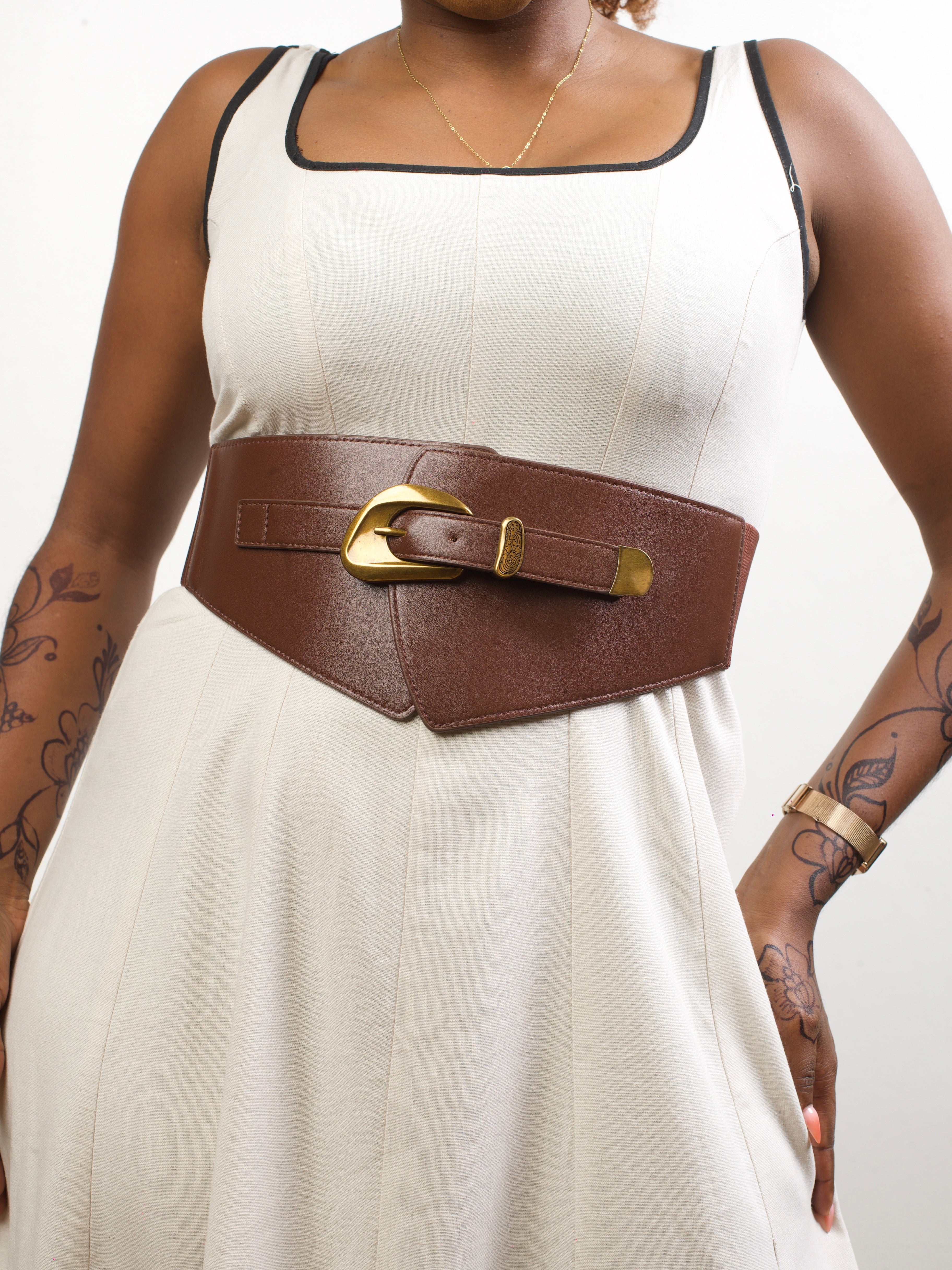 Afrodame Corset Belt -Brown