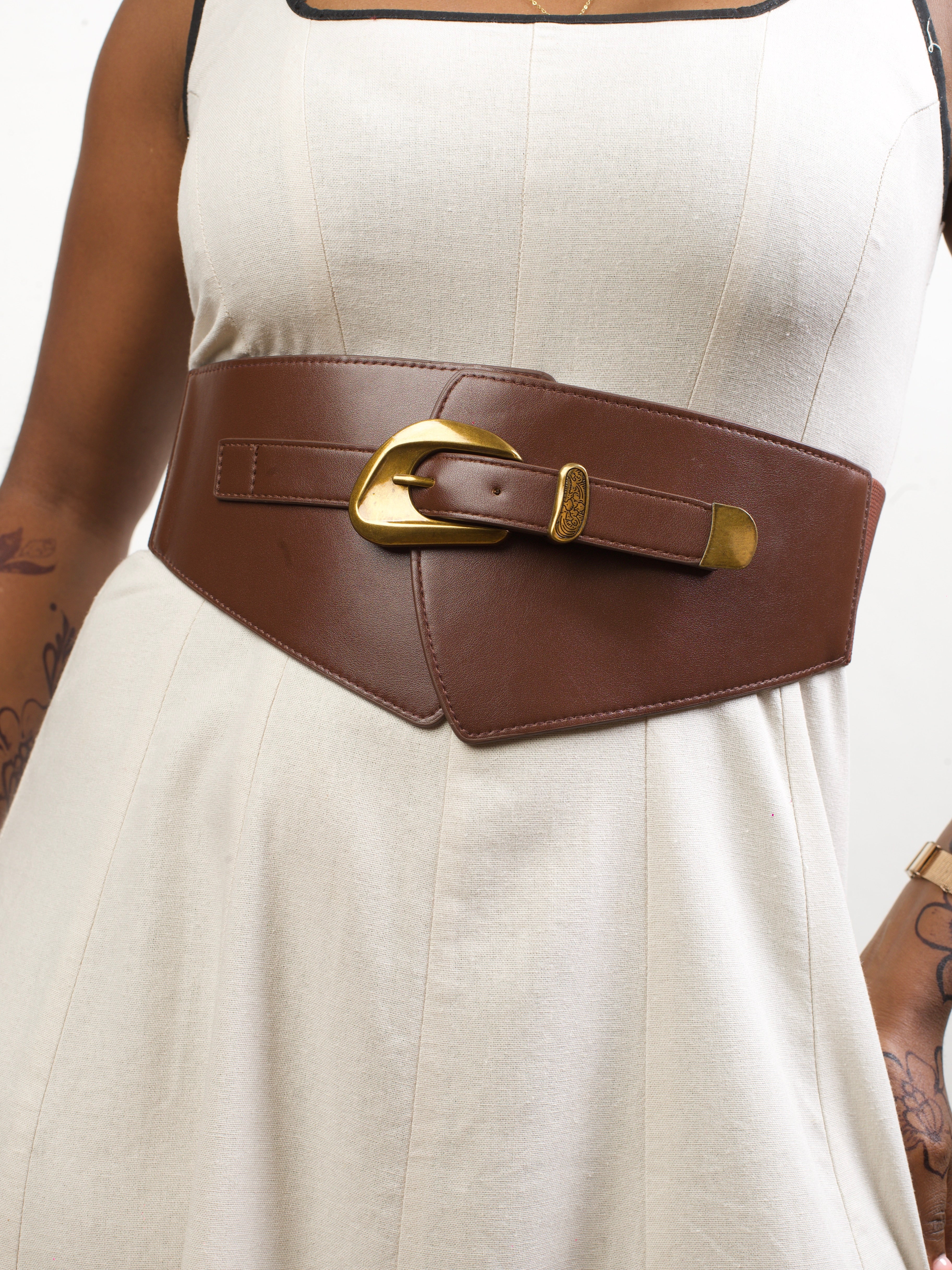 Afrodame Corset Belt -Brown — view 3