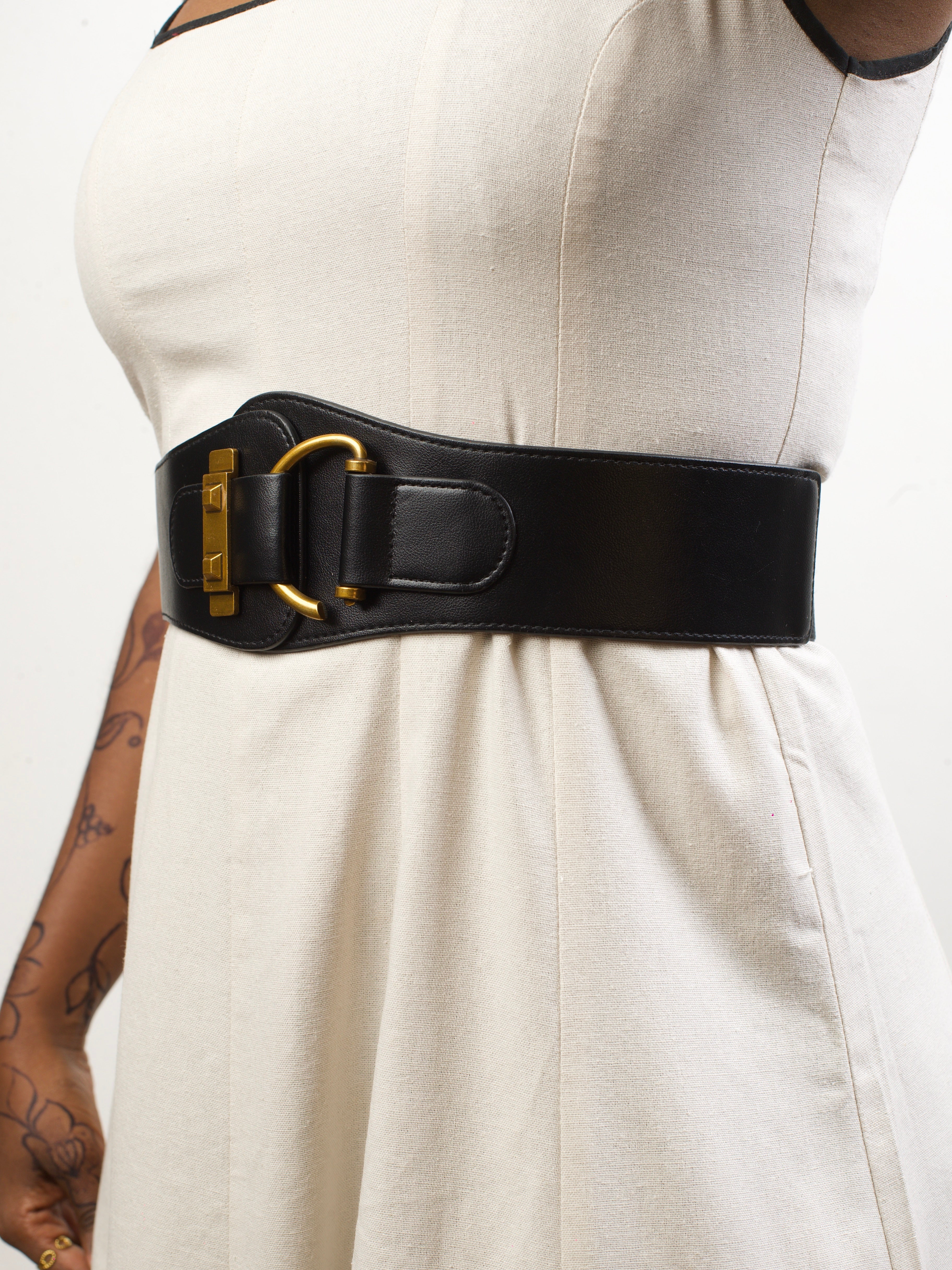 Afrodame Wide Belt - Black — view 3