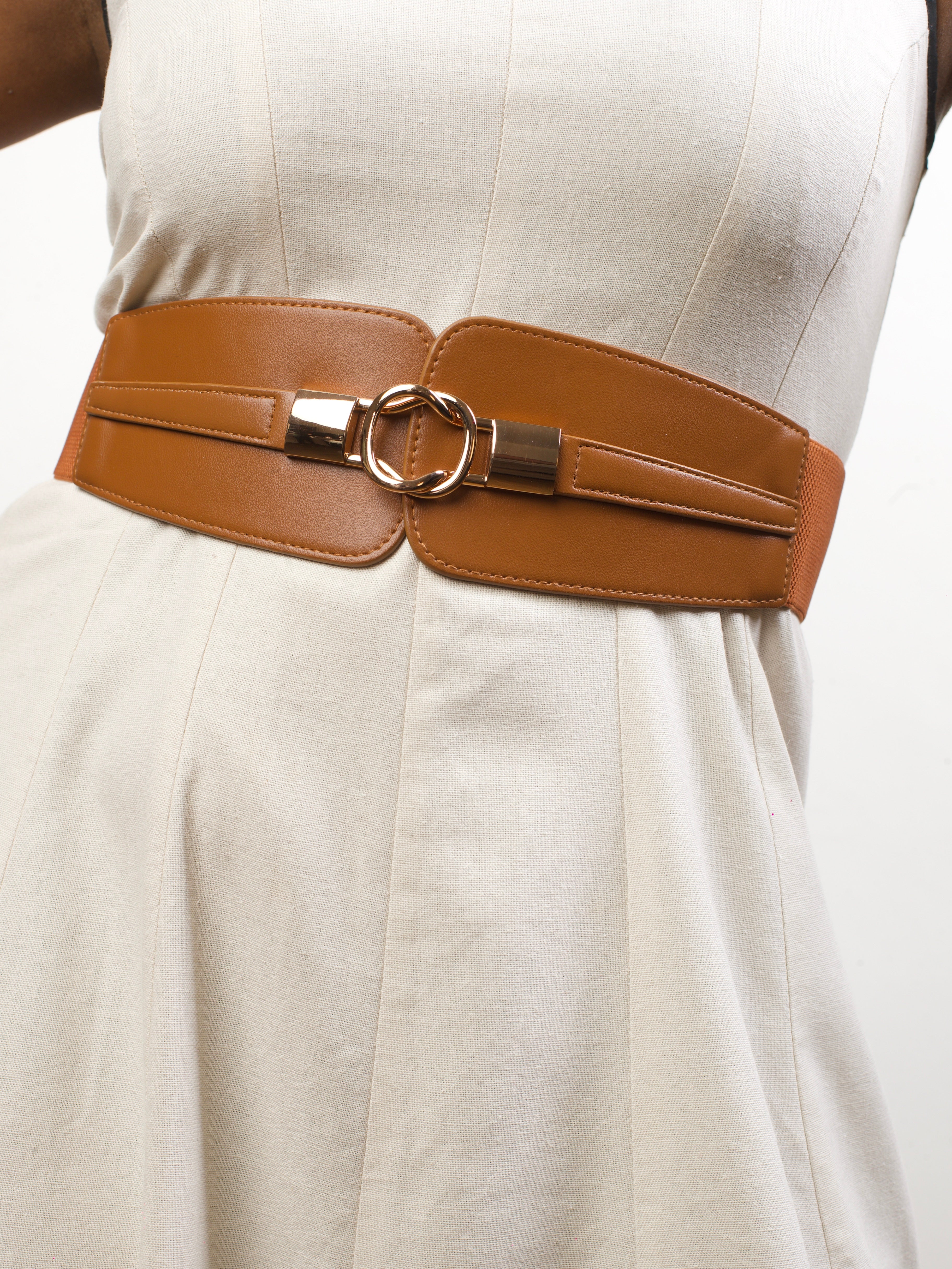 Afrodame Wide Belt - Brown — view 2