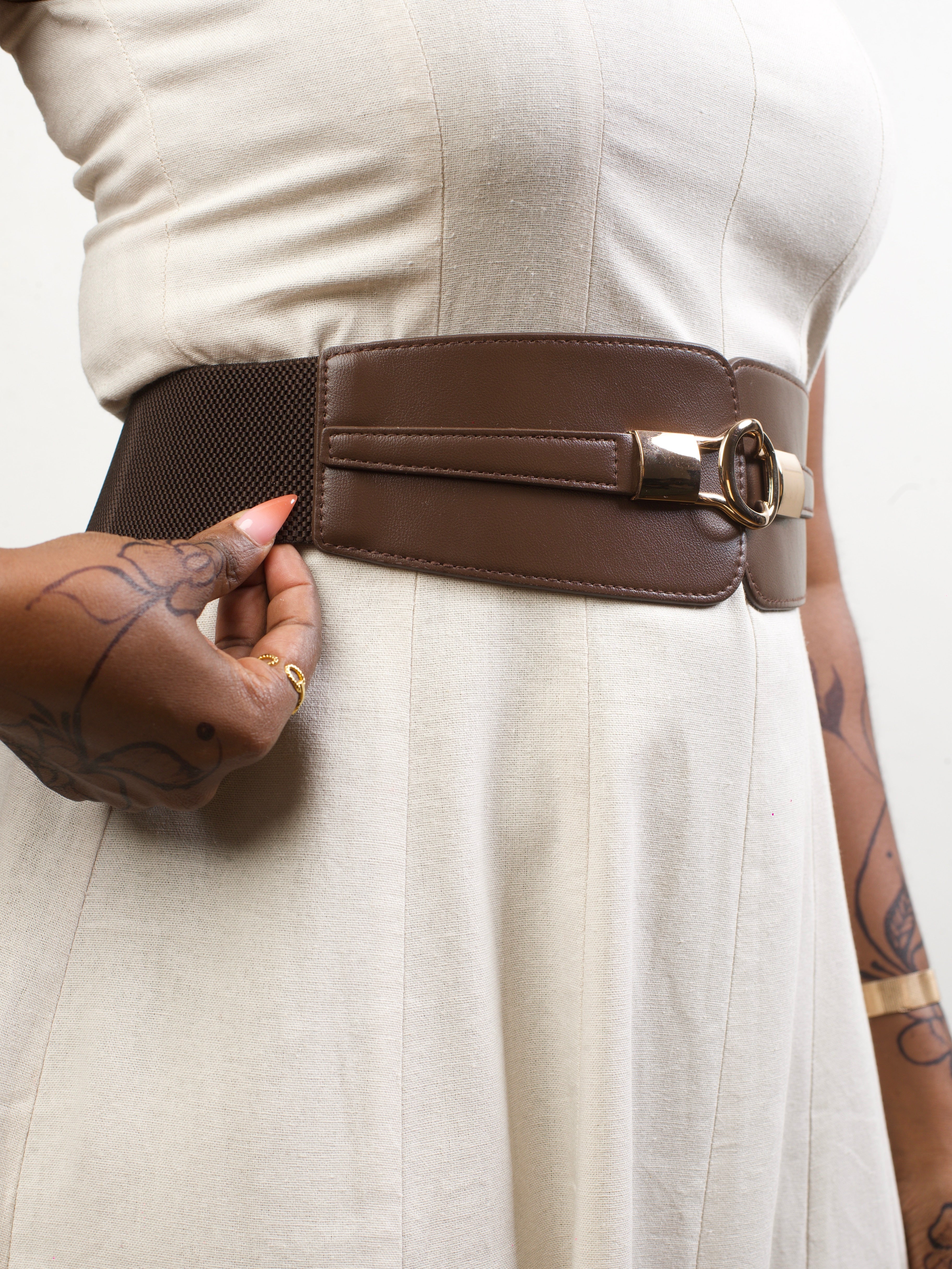 Afrodame Wide Belt - Chocolate — view 2