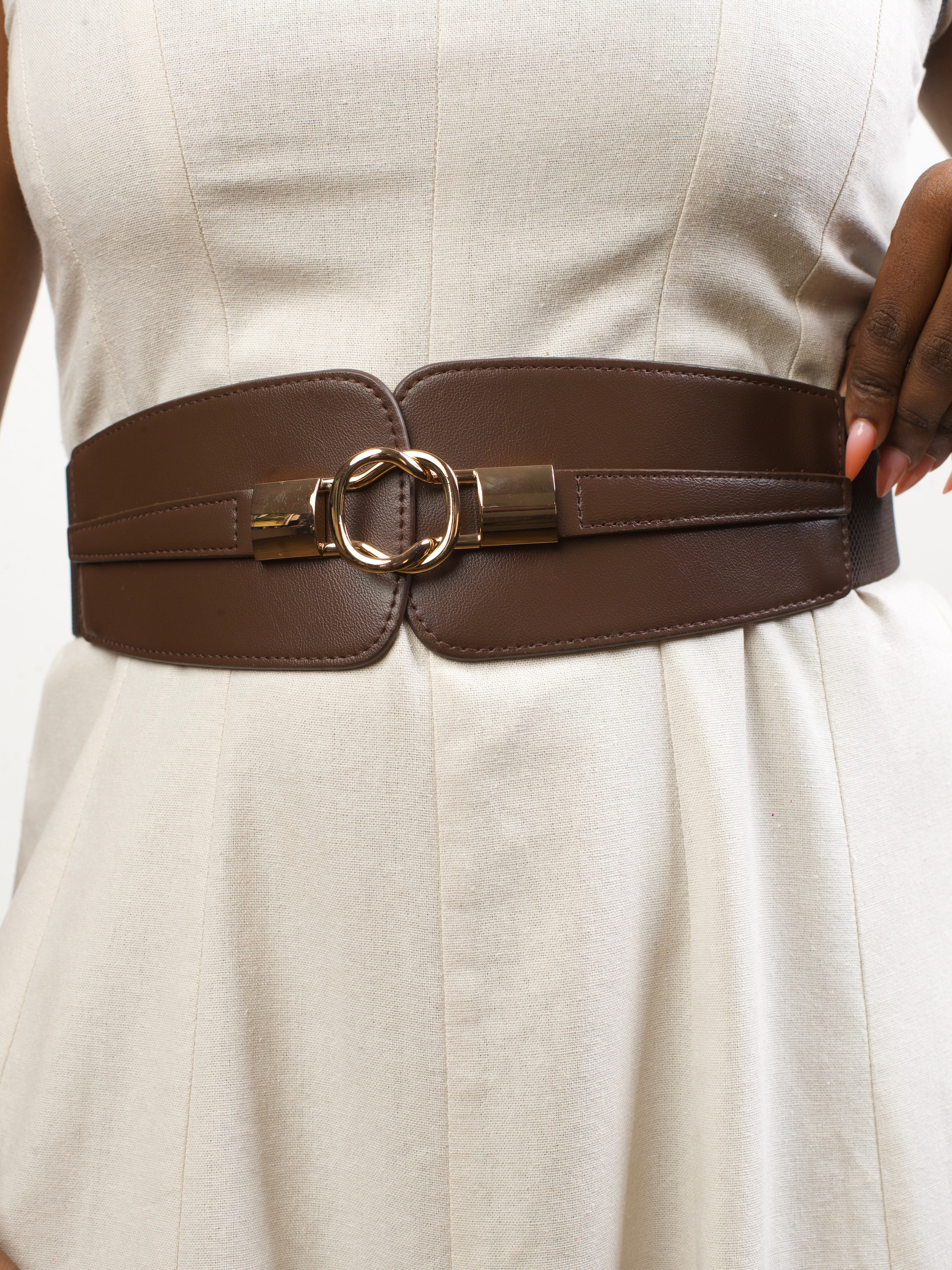 Afrodame Wide Belt - Chocolate — view 3