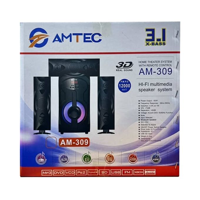 AM-309 3.1CH X-BASS Multimedia Home Theater System - 12000W PMPO — view 2