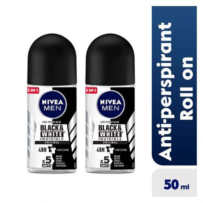 Black & White Original Anti-Perspirant Rollon For Men 72h - 50ml (Pack of 2).