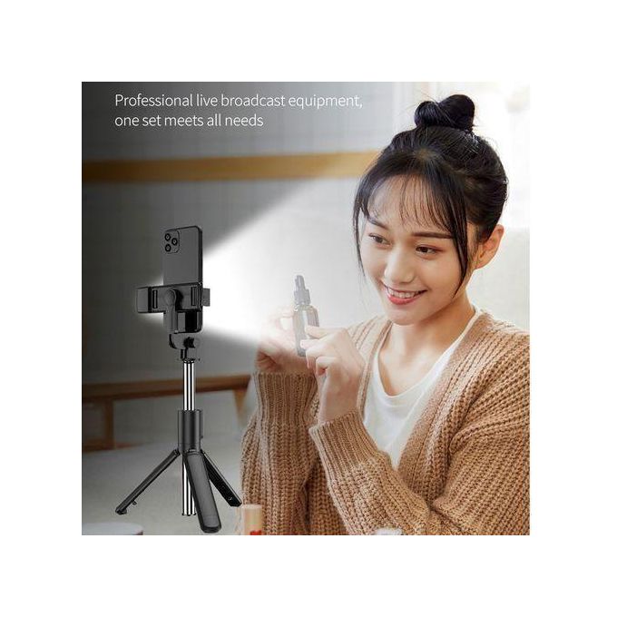 Bluetooth Selfie Stick Tripod + Fill Light +Shutter Remote — view 2
