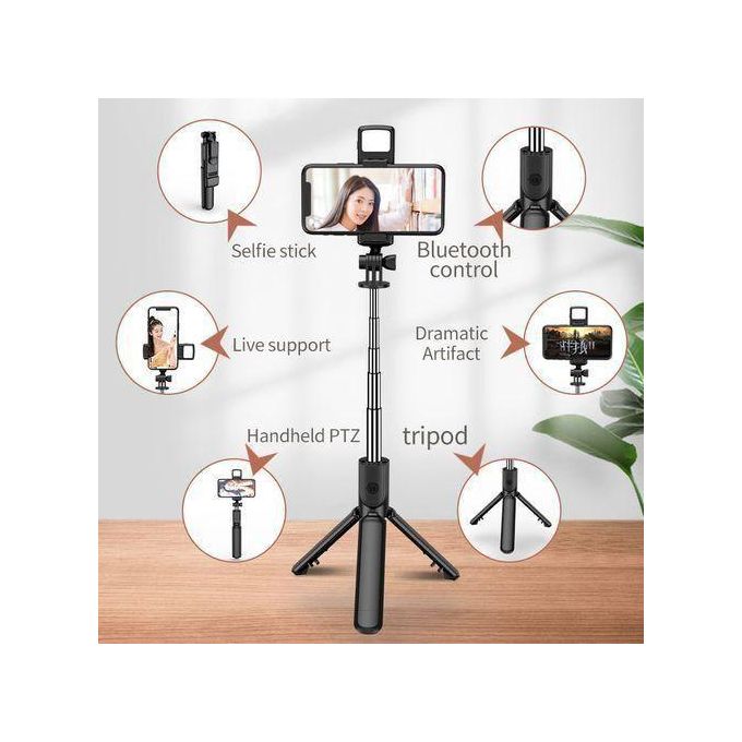 Bluetooth Selfie Stick Tripod + Fill Light +Shutter Remote — view 3
