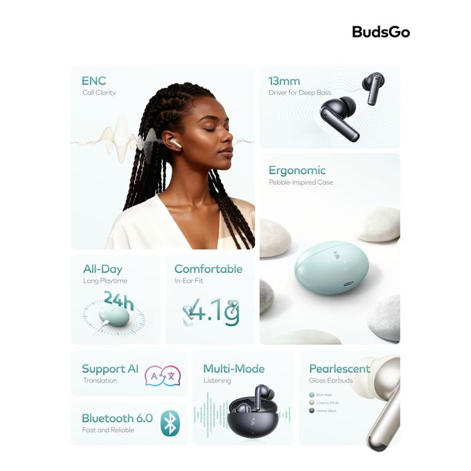 BudsGo - True Wireless Stereo Earpods with 6 hours playtime, 13mm dynamic driver — view 2