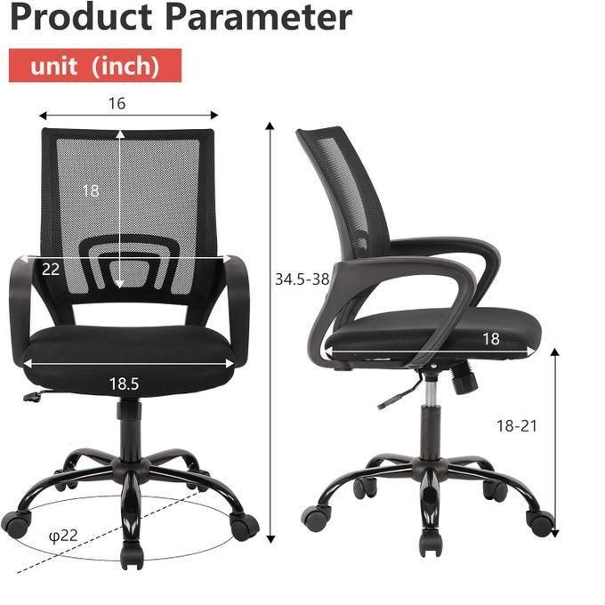 Clerical Mesh Office Chair Ergonomic Mid Back Computer Desk Chair with Lumbar — view 3
