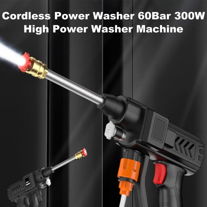 Cordless Portable 300W Pressure Washer, 6 in 1 Nozzle, 10-cell Battery — view 3