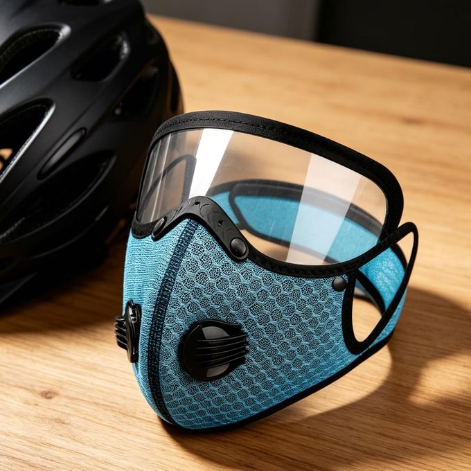 Cycling protective mask, dust/smog mask with g-oggles
