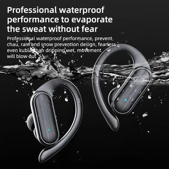 Earphones Wireless Bluetooth EarHooks Touch Control Earbuds — view 2