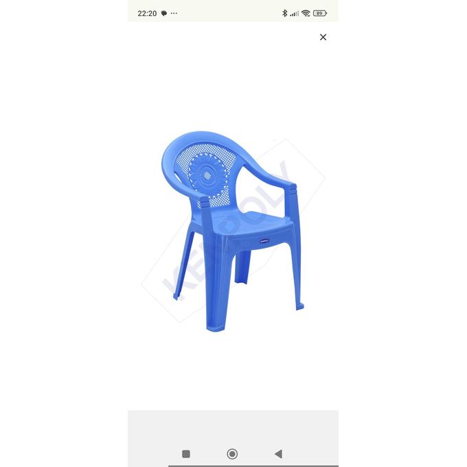 Ergonomic Blue Plastic Chair with Armrest - 50x60x5cm, Heavy Duty